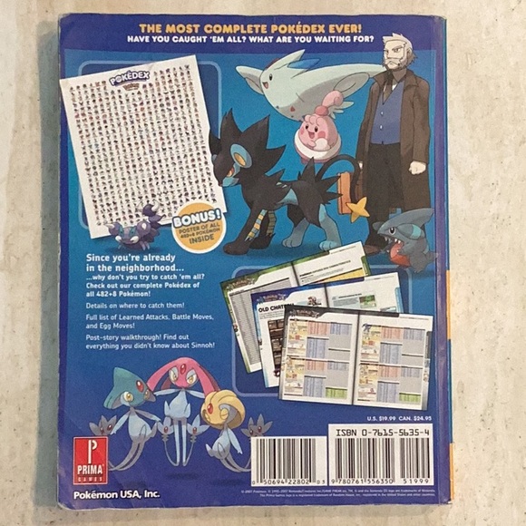 Pokemon Pokedex Diamond Pearl Version Guide For Nintendo DS Game Prima Official - Picture 3 of 6